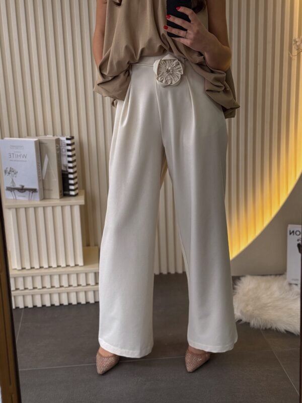 Pantalone bež sa ružom elegantne LAVOY6765 - Image 3